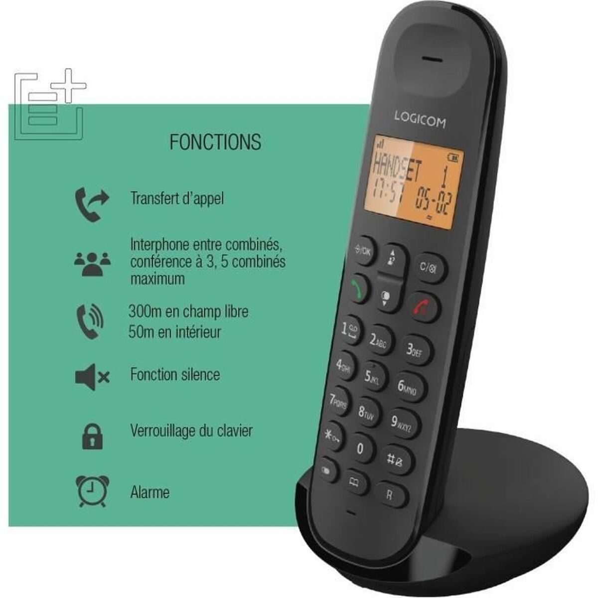 Trådlös Telefon Logicom ILOA 150 SOLO Grå